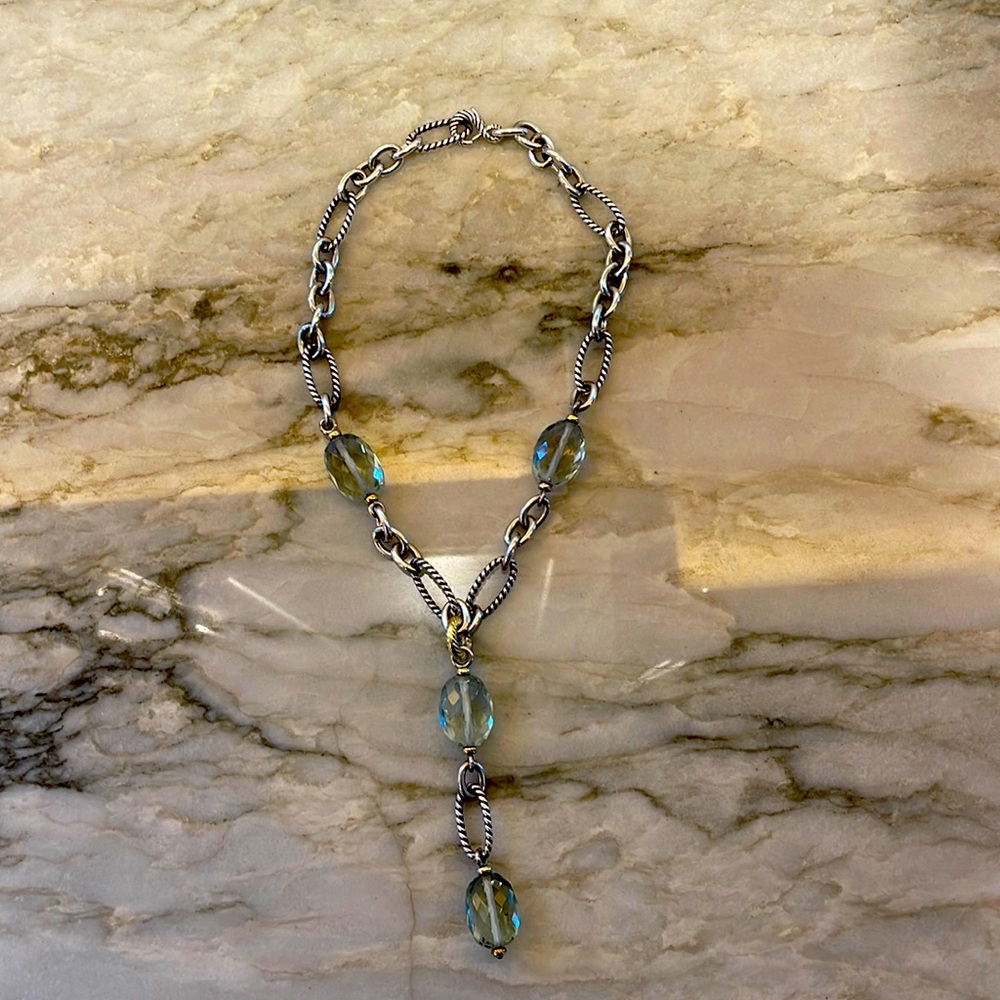 David Yurman chain necklace with prasiolite beads